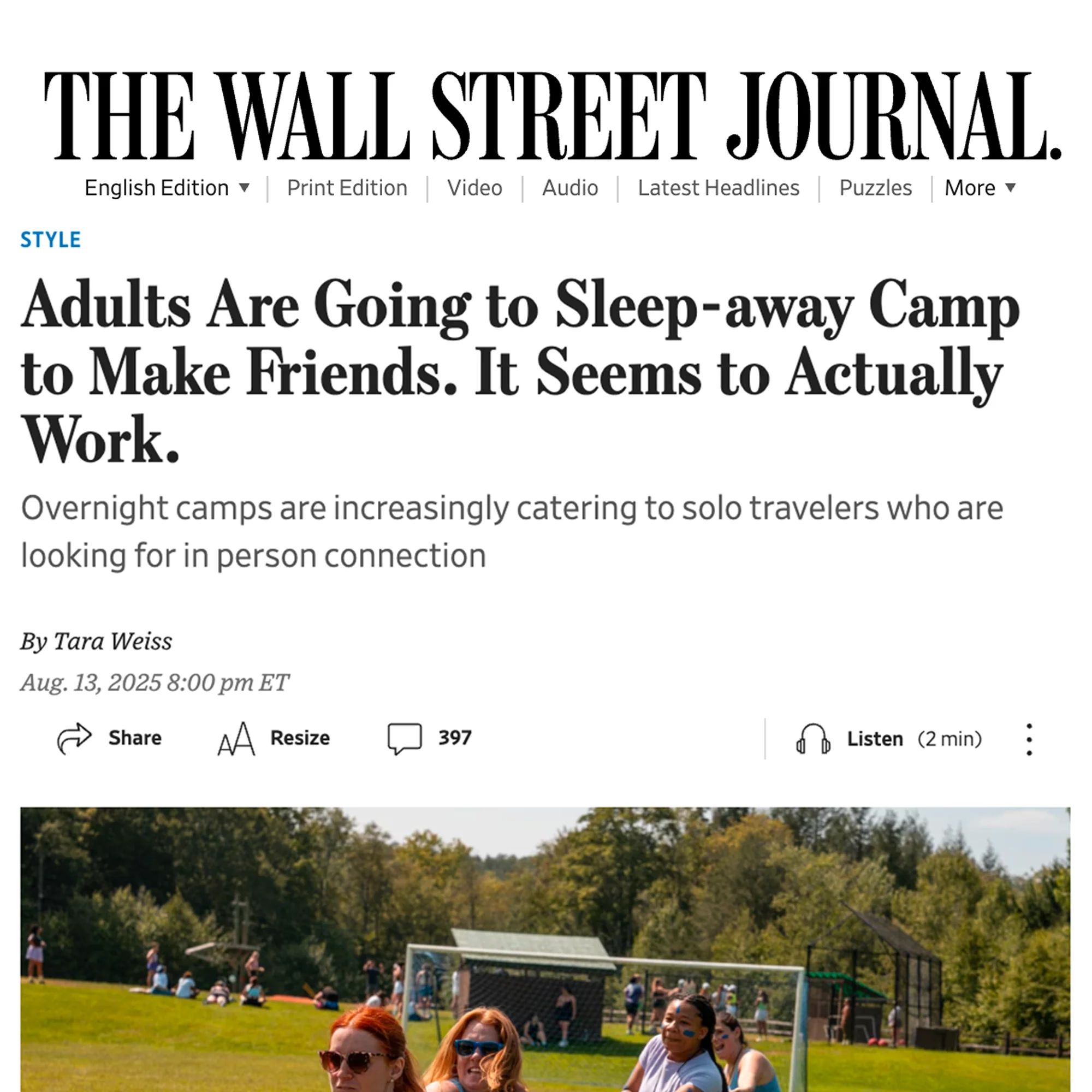 Reconnect at Adult Summer Camp